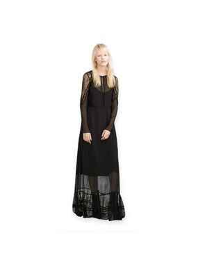 maxi lace white dress Eva Hand Beaded Pearl & Lace Maxi Dress / White | MESHKI main image 0